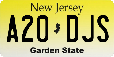 NJ license plate A20DJS