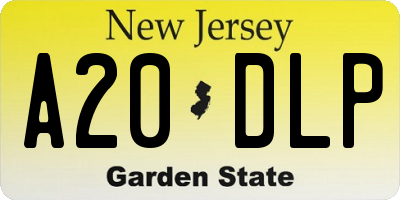 NJ license plate A20DLP