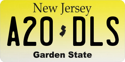 NJ license plate A20DLS