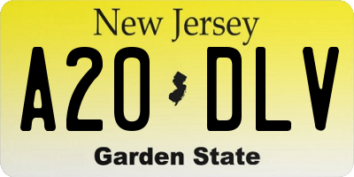 NJ license plate A20DLV