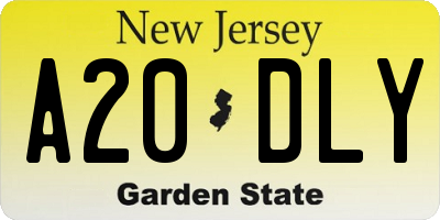 NJ license plate A20DLY