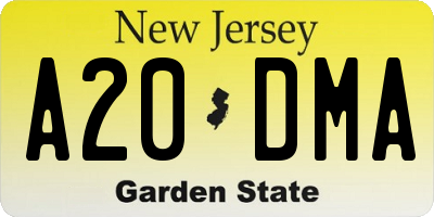 NJ license plate A20DMA