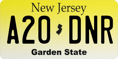 NJ license plate A20DNR