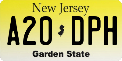 NJ license plate A20DPH