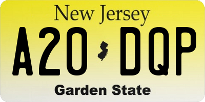 NJ license plate A20DQP