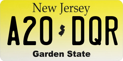NJ license plate A20DQR