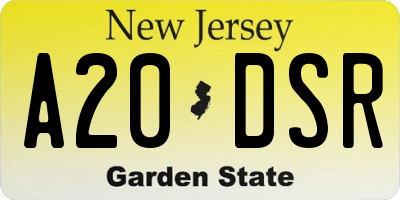NJ license plate A20DSR