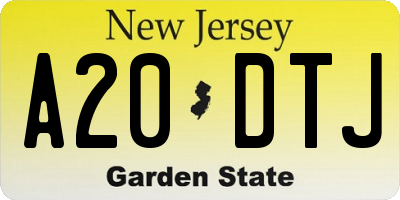 NJ license plate A20DTJ