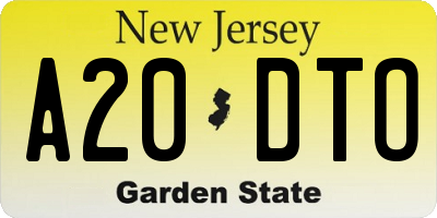 NJ license plate A20DTO
