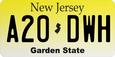 NJ license plate A20DWH