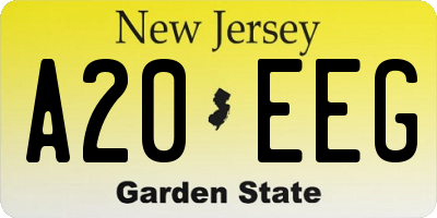 NJ license plate A20EEG