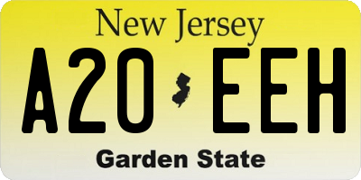 NJ license plate A20EEH
