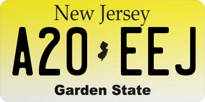 NJ license plate A20EEJ