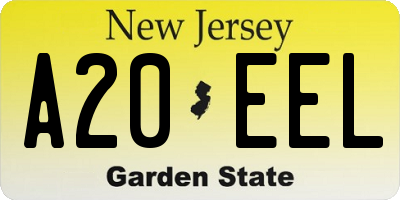 NJ license plate A20EEL