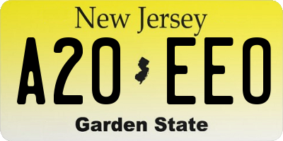 NJ license plate A20EEO