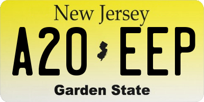 NJ license plate A20EEP