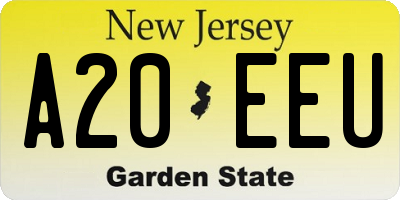 NJ license plate A20EEU