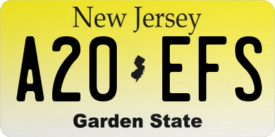 NJ license plate A20EFS