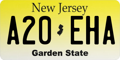 NJ license plate A20EHA