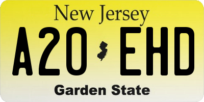 NJ license plate A20EHD