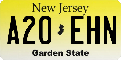 NJ license plate A20EHN