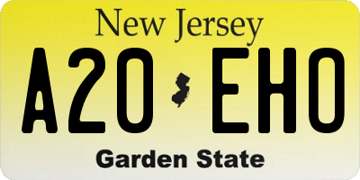 NJ license plate A20EHO