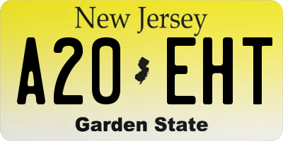 NJ license plate A20EHT