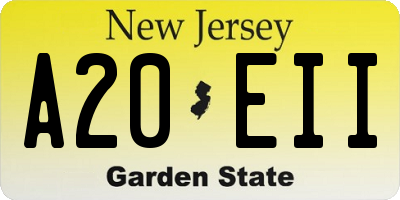 NJ license plate A20EII