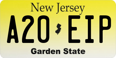 NJ license plate A20EIP