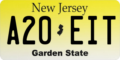 NJ license plate A20EIT
