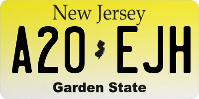 NJ license plate A20EJH