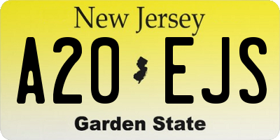 NJ license plate A20EJS