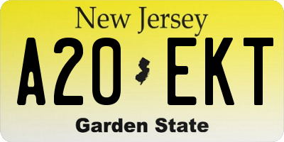NJ license plate A20EKT
