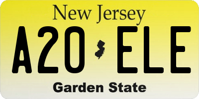 NJ license plate A20ELE