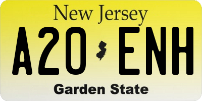 NJ license plate A20ENH