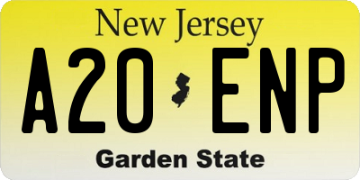 NJ license plate A20ENP