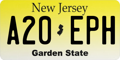 NJ license plate A20EPH