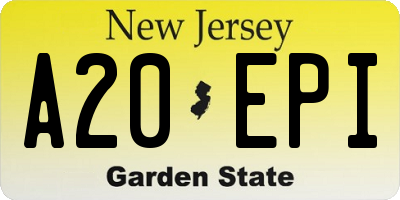 NJ license plate A20EPI