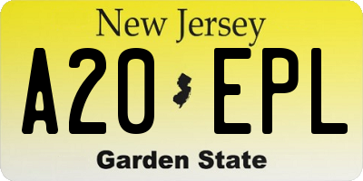 NJ license plate A20EPL