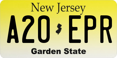 NJ license plate A20EPR