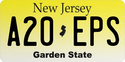 NJ license plate A20EPS