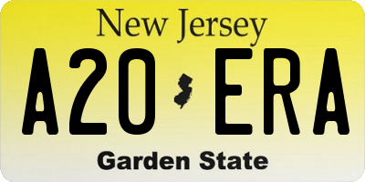 NJ license plate A20ERA