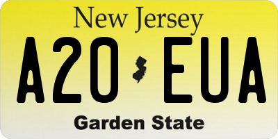 NJ license plate A20EUA
