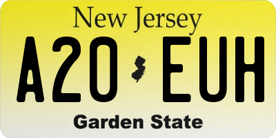NJ license plate A20EUH