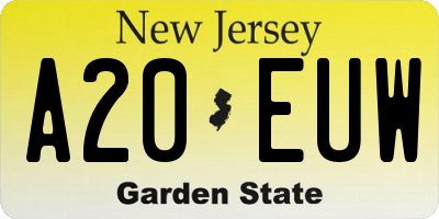 NJ license plate A20EUW