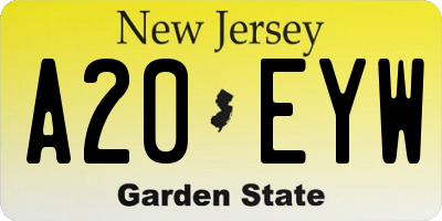 NJ license plate A20EYW