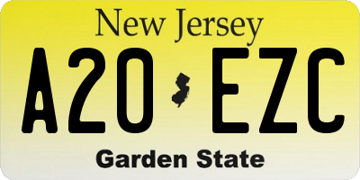 NJ license plate A20EZC