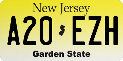 NJ license plate A20EZH