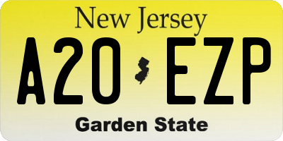 NJ license plate A20EZP