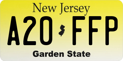 NJ license plate A20FFP